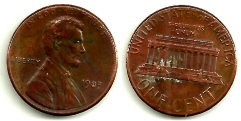(201) Estados Unidos de América. 1985. 1 Cent (BC+)