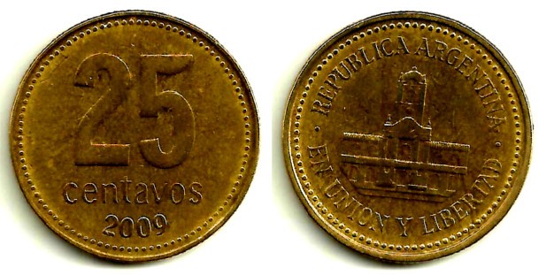 (110.1) Argentina. 2009. 25 Centavos (MBC)