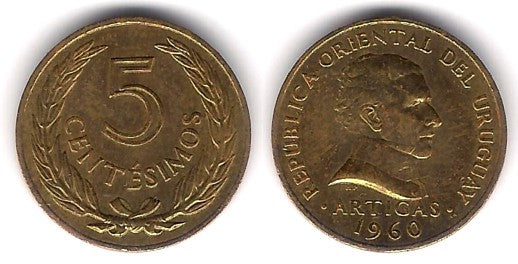 (38) Uruguay. 1960. 5 Centésimos (MBC)