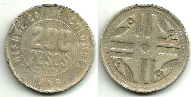 (287) Colombia. 1996. 200 Pesos (BC)