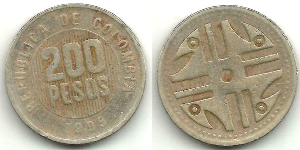(287) Colombia. 1995. 200 Pesos (BC)