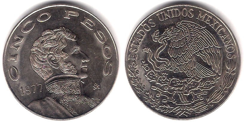 (472) Estados Unidos Mexicanos. 1977. 5 Pesos (SC)