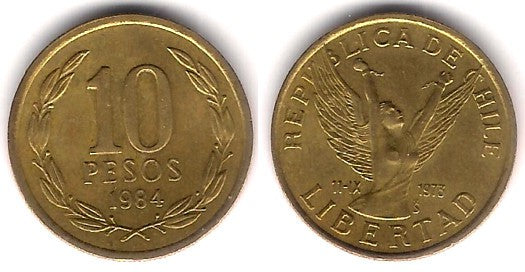 (218.1) Chile. 1984. 10 Pesos (EBC-)