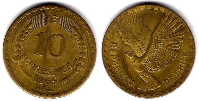 (191) Chile. 1965. 10 Centesimos (MBC)