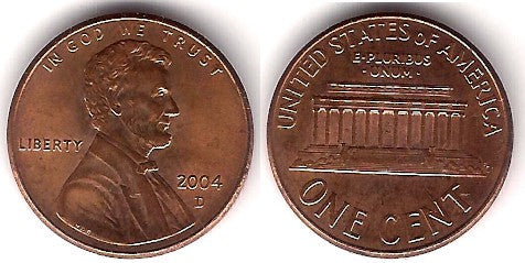 (201) Estados Unidos de América. 2004(D). 1 Cent (EBC)