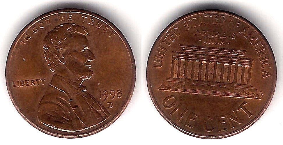 (201) Estados Unidos de América. 1998(D). 1 Cent (EBC)