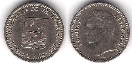 (Y40) Venezuela. 1965. 25 Céntimos (MBC)