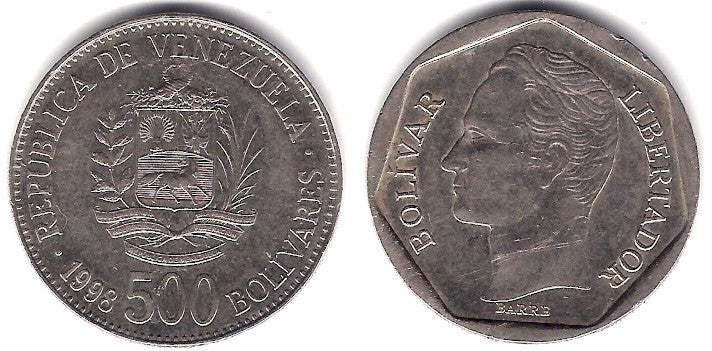 (Y79.1) Venezuela. 1998. 500 Bolivares (MBC)