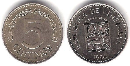 (Y49b) Venezuela. 1986. 5 Centimos (SC)