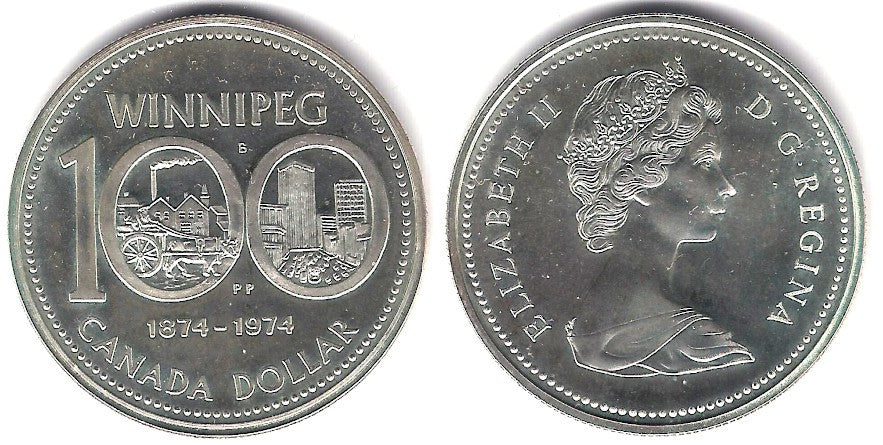 (88a) Canadá. 1974. 1 Dollar (SC) (Plata)