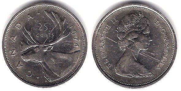 (62b) Canadá. 1974. 25 Cents (MBC)
