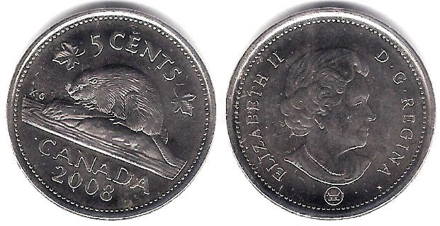 (491) Canadá. 2008. 5 Cents (SC)