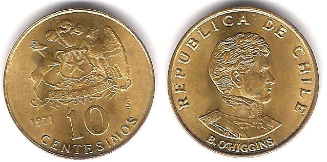 (194) Chile. 1971. 10 Centesimos (SC)