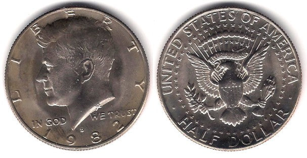 (A202b) Estados Unidos de América. 1982(D). Half Dollar (EBC)