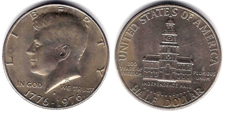 (205) Estados Unidos de América. 1976(D). Half Dollar (MBC)