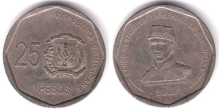 (107) República Dominicana. 2008. 25 Pesos (BC)