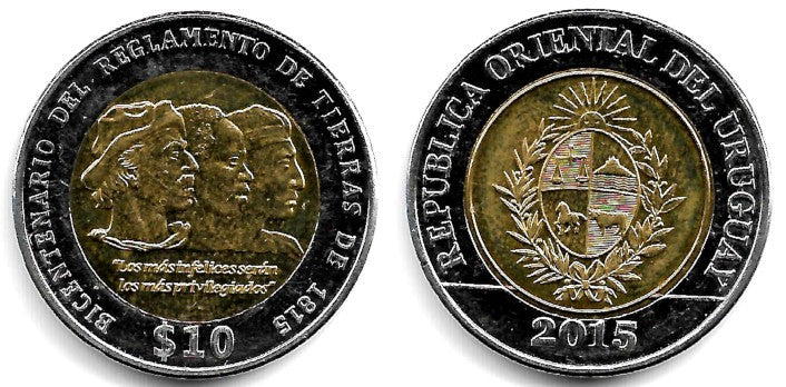 Uruguay. 2015. 10 Pesos (EBC)