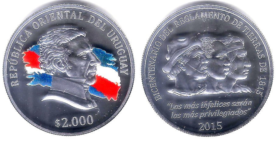 Uruguay. 2015. 2000 Pesos (Proof) (Plata)