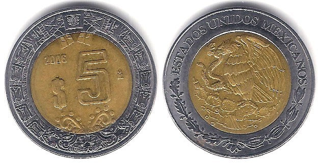 (605) Estados Unidos Mexicanos. 2006. 5 Pesos (MBC-)