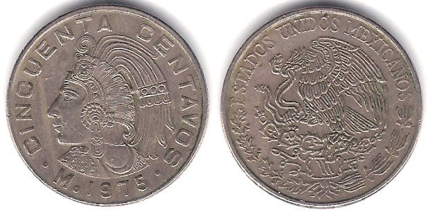 (452) Estados Unidos Mexicanos. 1975. 50 Centavos (MBC)