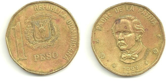 (80.2) República Dominicana. 1993. 1 Peso (BC)