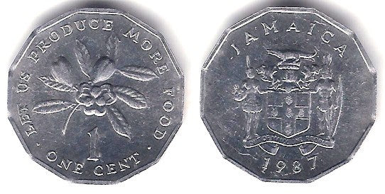 (64) Jamaica. 1987. 1 Cent (SC)