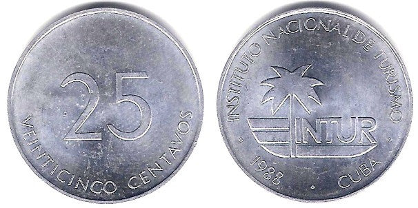 (419) Cuba. 1988. 25 Centavos (SC)