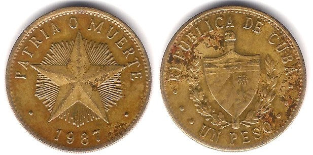 (105) Cuba. 1987. 1 Peso (MBC+)
