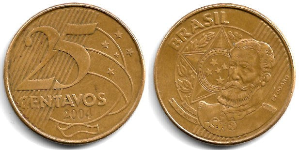 (650) Brasil. 2004. 25 Centavos (MBC)