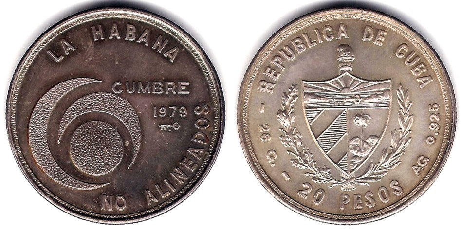 (40) Cuba. 1979. 20 Pesos (SC) (Plata)