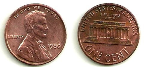 Estados Unidos de América. 1980. 1 Cent (MBC)