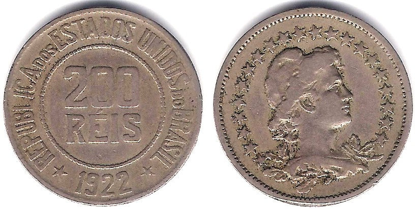 (519) Brasil. 1922. 200 Reis (MBC)