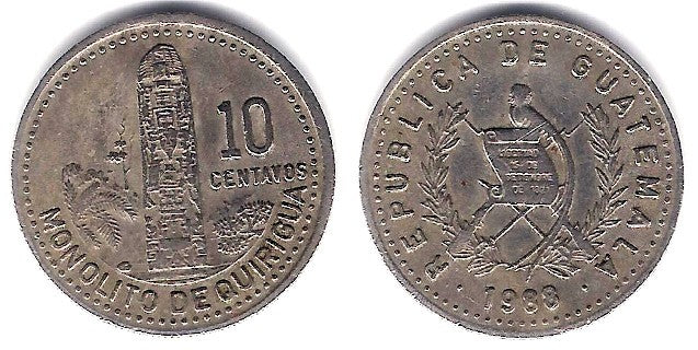 (277.5) Guatemala. 1988. 10 Centavos (MBC)