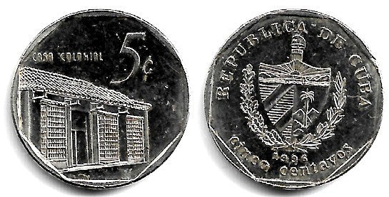 (575.2) Cuba. 1996. 5 Centavos (EBC)