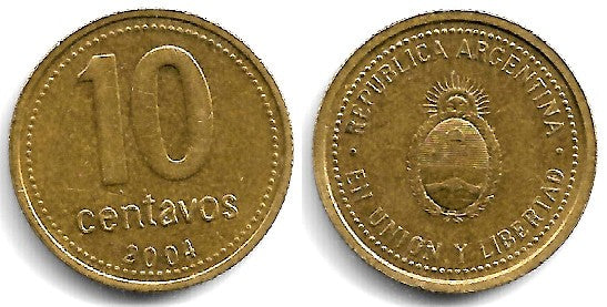 (107) Argentina. 2004. 10 Centavos (MBC)