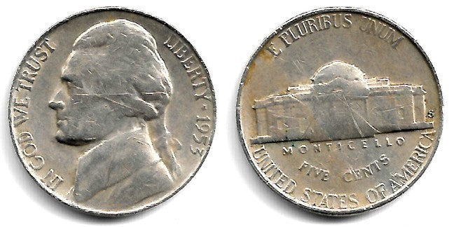 (A192) Estados Unidos de América. 1953. 5 Cents (BC)