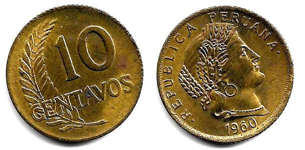 (224.2) Perú. 1960. 10 Centavos (EBC)