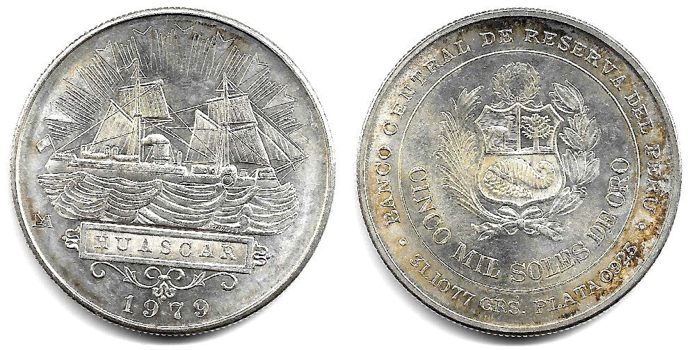 (276) Perú. 1979. 5000 Soles de Oro (EBC) (Plata)