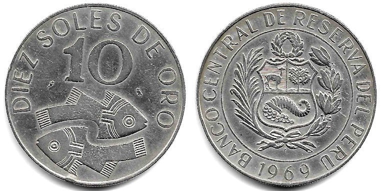 (236) Perú. 1969. 10 Soles de Oro (MBC)