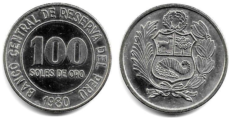 (283) Perú. 1980. 100 Soles de Oro (EBC+)