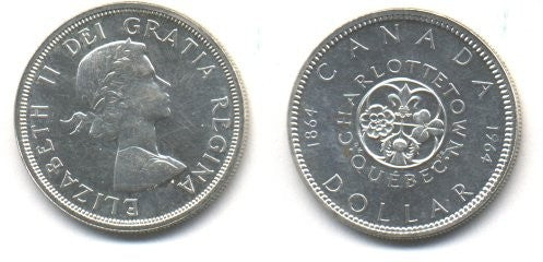 (58) Canadá. 1964. 1 Dollar (SC) (Plata)