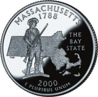 (305) Estados Unidos de América. 2000(P). Quarter Dollar (SC) Massachusetts