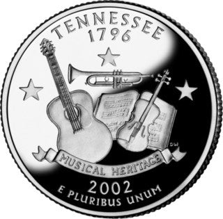 (331) Estados Unidos de América. 2002(P). Quarter Dollar (SC) Tennessee