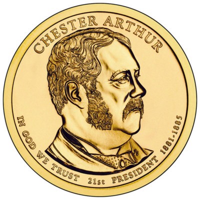 (524) Estados Unidos de América. 2012(P). 1 Dollar (SC) Chester Arthur