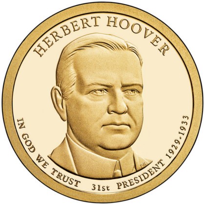 Estados Unidos de América. 2014(D). 1 Dollar (SC) Herbert Hoover