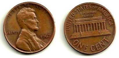 (201) Estados Unidos de América. 1967. 1 Cent (BC)