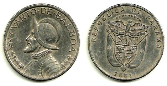 (128) Panamá. 2001. ¼ Balboa (MBC+)
