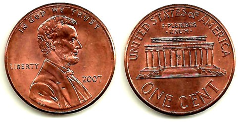 (201) Estados Unidos de América. 2007. 1 Cent (MBC)