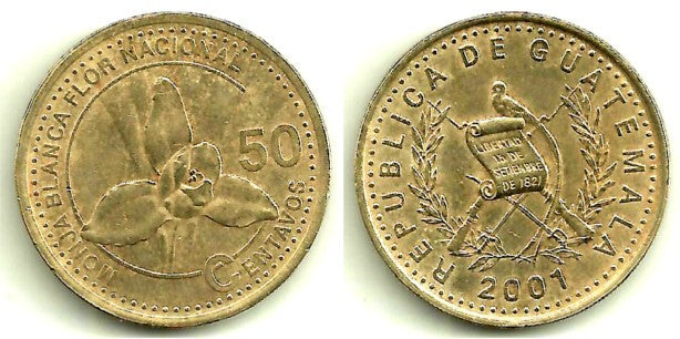 (283) Guatemala. 2001. 50 Centavos (MBC)
