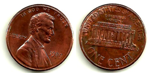 (201) Estados Unidos de América. 1989. 1 Cent (MBC)
